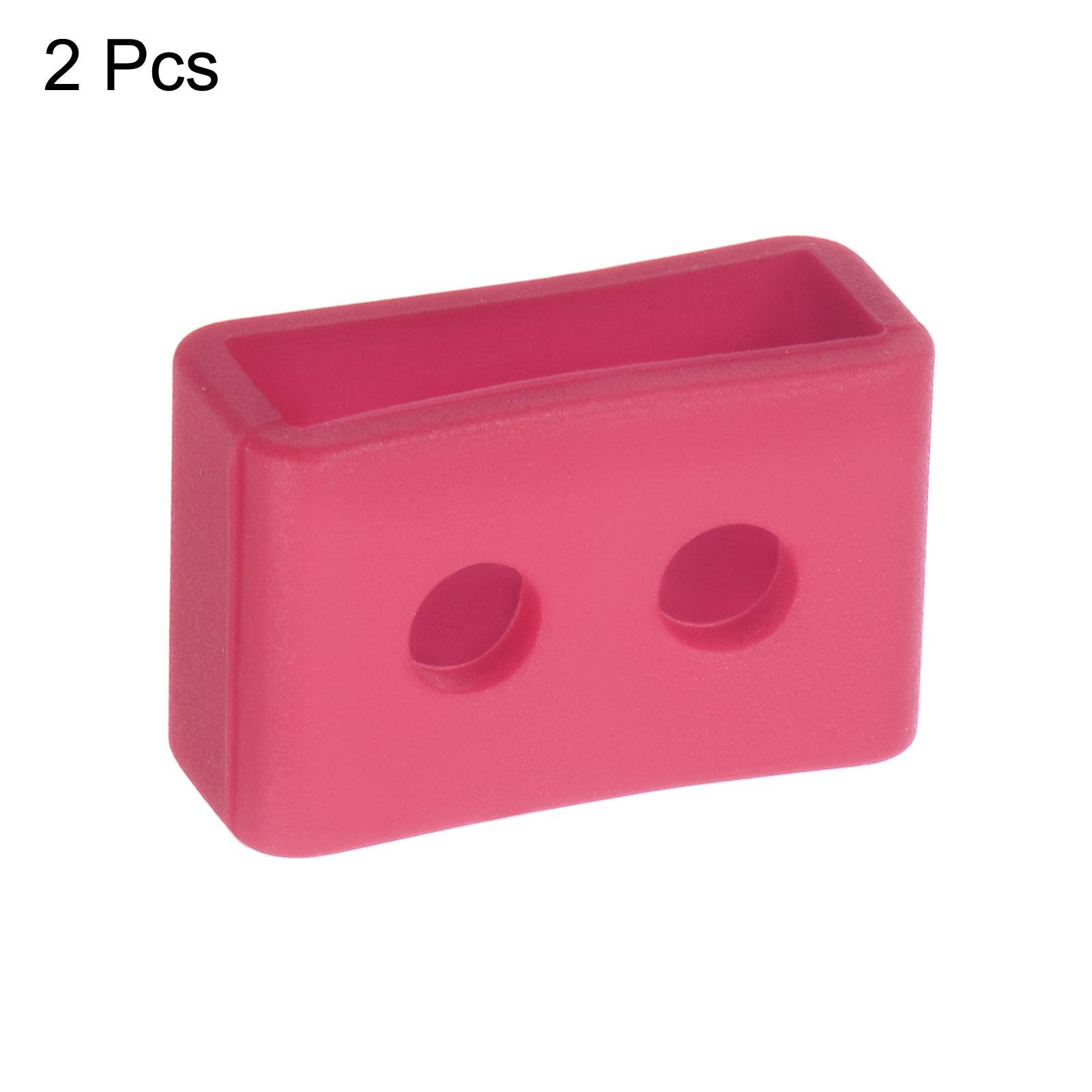 Watch Band Strap Loops Silicone for 16mm Width Watch Band, Dark Pink 2 Pcs