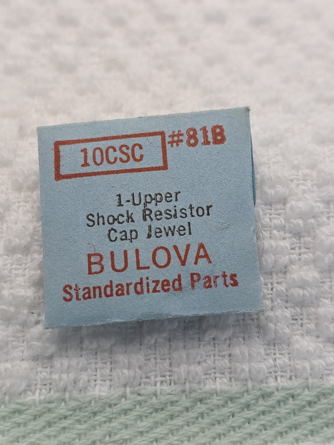 Bulova 1 Upper Shock Resistor Cap Jewel 10CSC #81B NOS