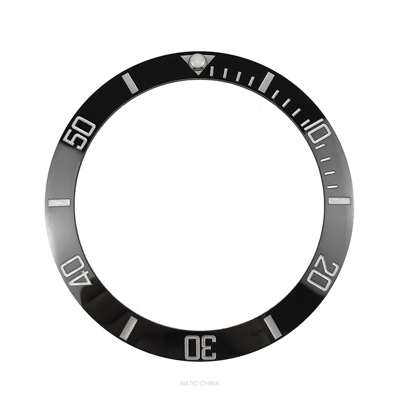 Ceramic Bezel Ring For SUB Black with Silver(Gray) Painted 38mm