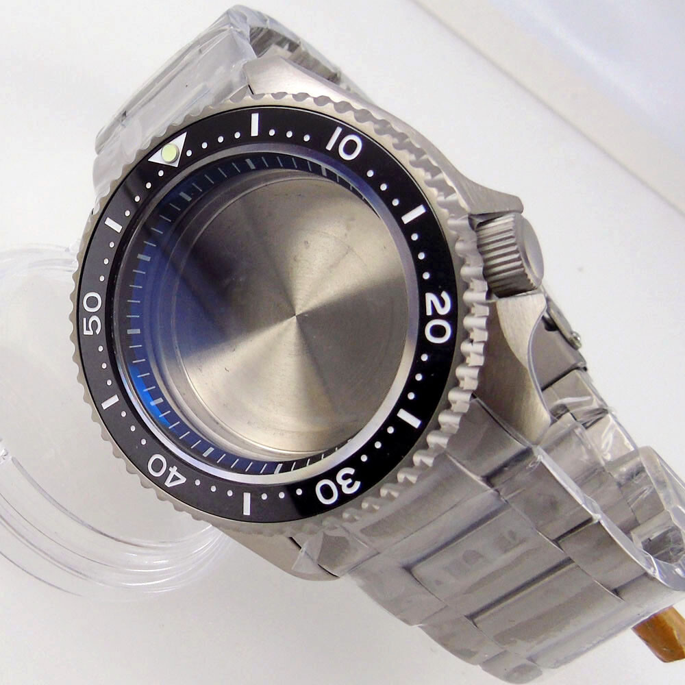 Prevent allergy Sapphire Glass Titanium Watch Case fit NH35 NH36 SKX007 Case