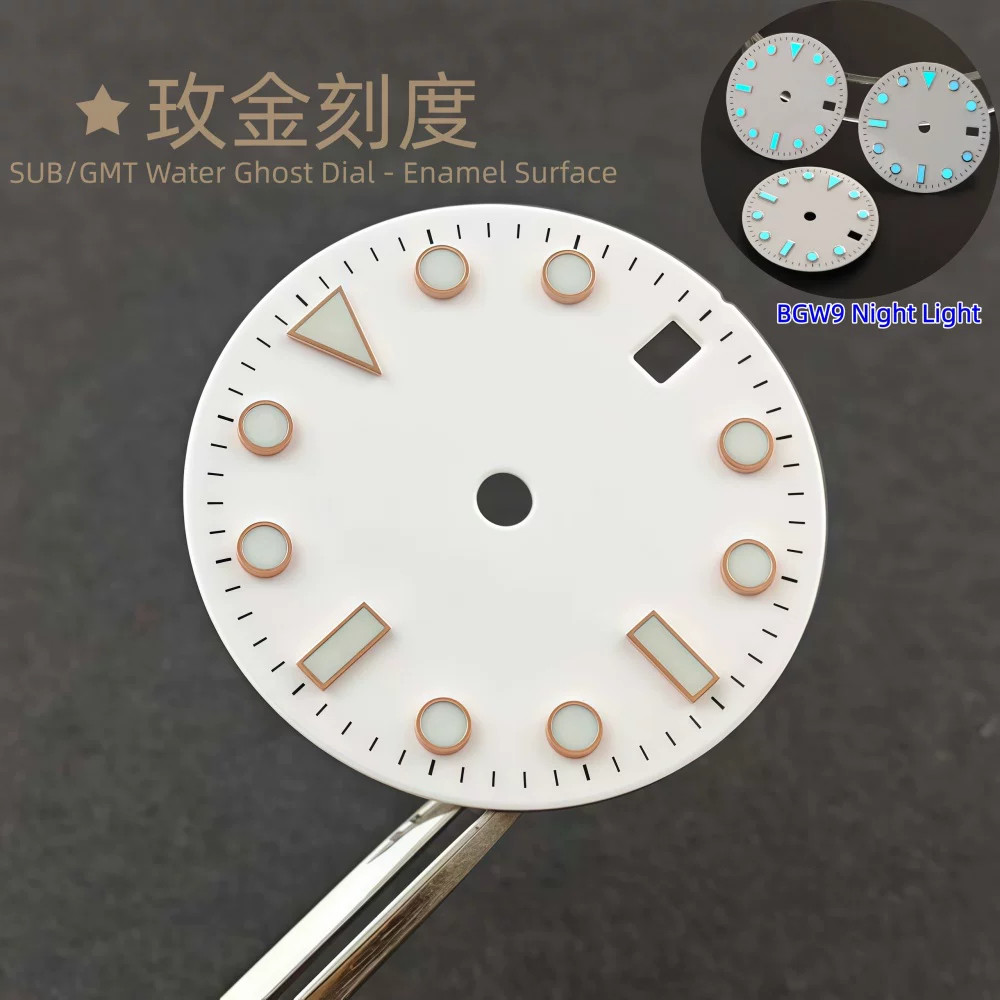 28.5mm No Logo Watch Dial Ice Blue Lume for Nh34 Nh35 Movement Watch Accessories
