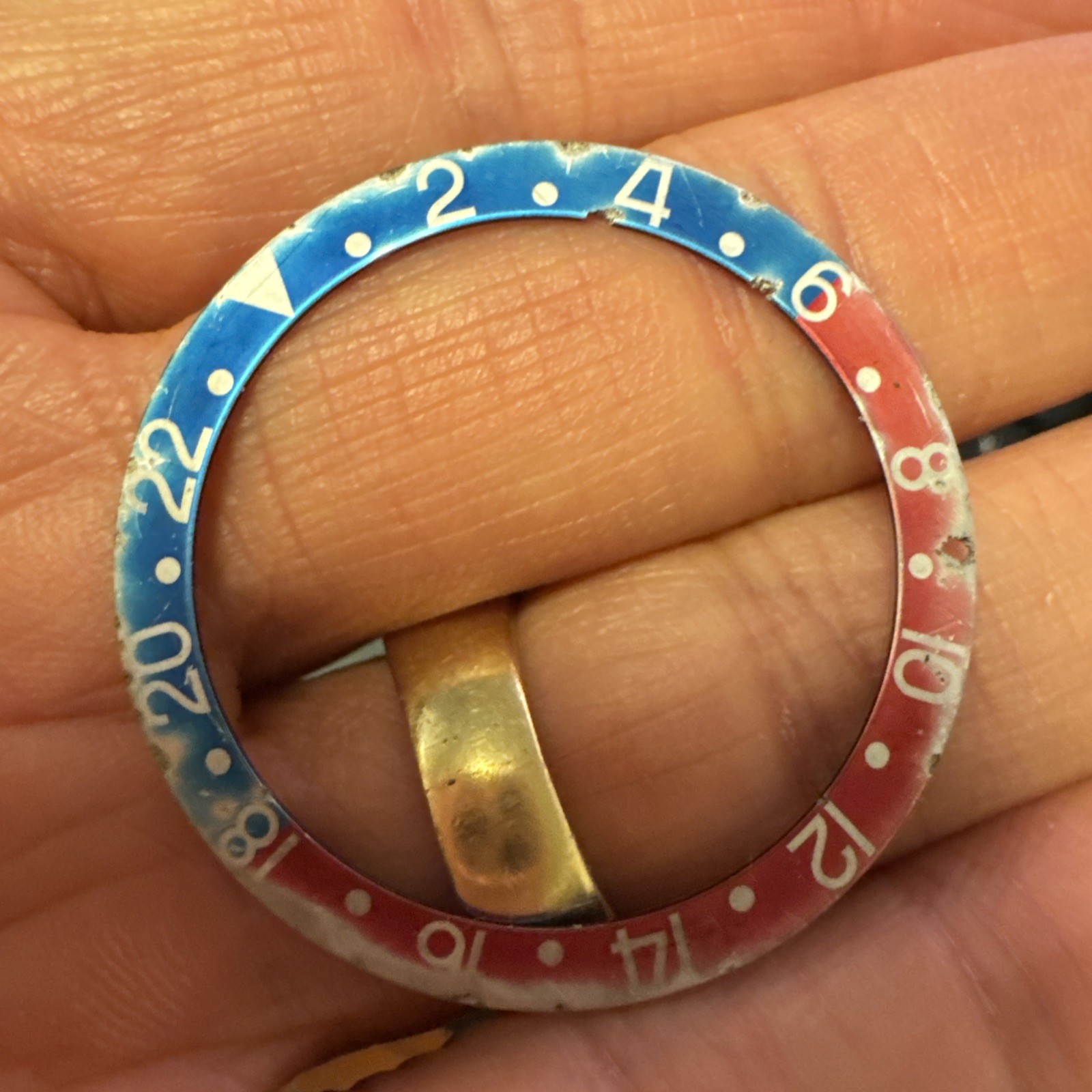 Genuine Rolex GMT Master 1675 Bezel Insert Faded and used patina
