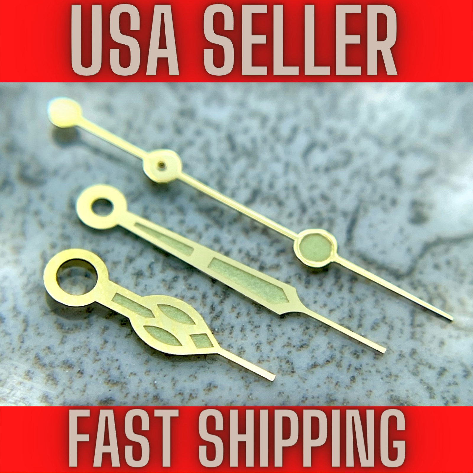 Gold “CATHEDRAL” Hands Fits NH35,NH36,7s26,7s36 SKX00, 7002. Green luminous