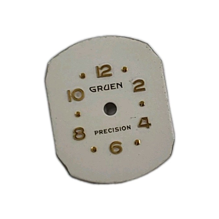 Gruen Precision 12mm x 14.8mm Raised Numbers Swiss Wristwatch Dial Only 1917