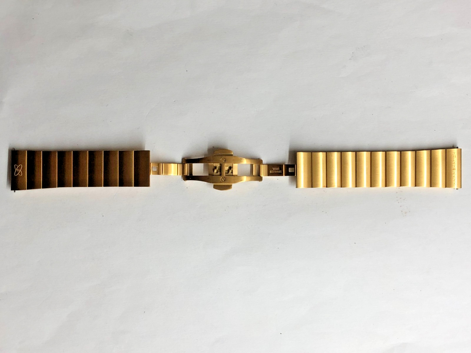 HappieWatch 20mm Gold Plated Stainless Steel Butterfly Fastening Watch Bracelet