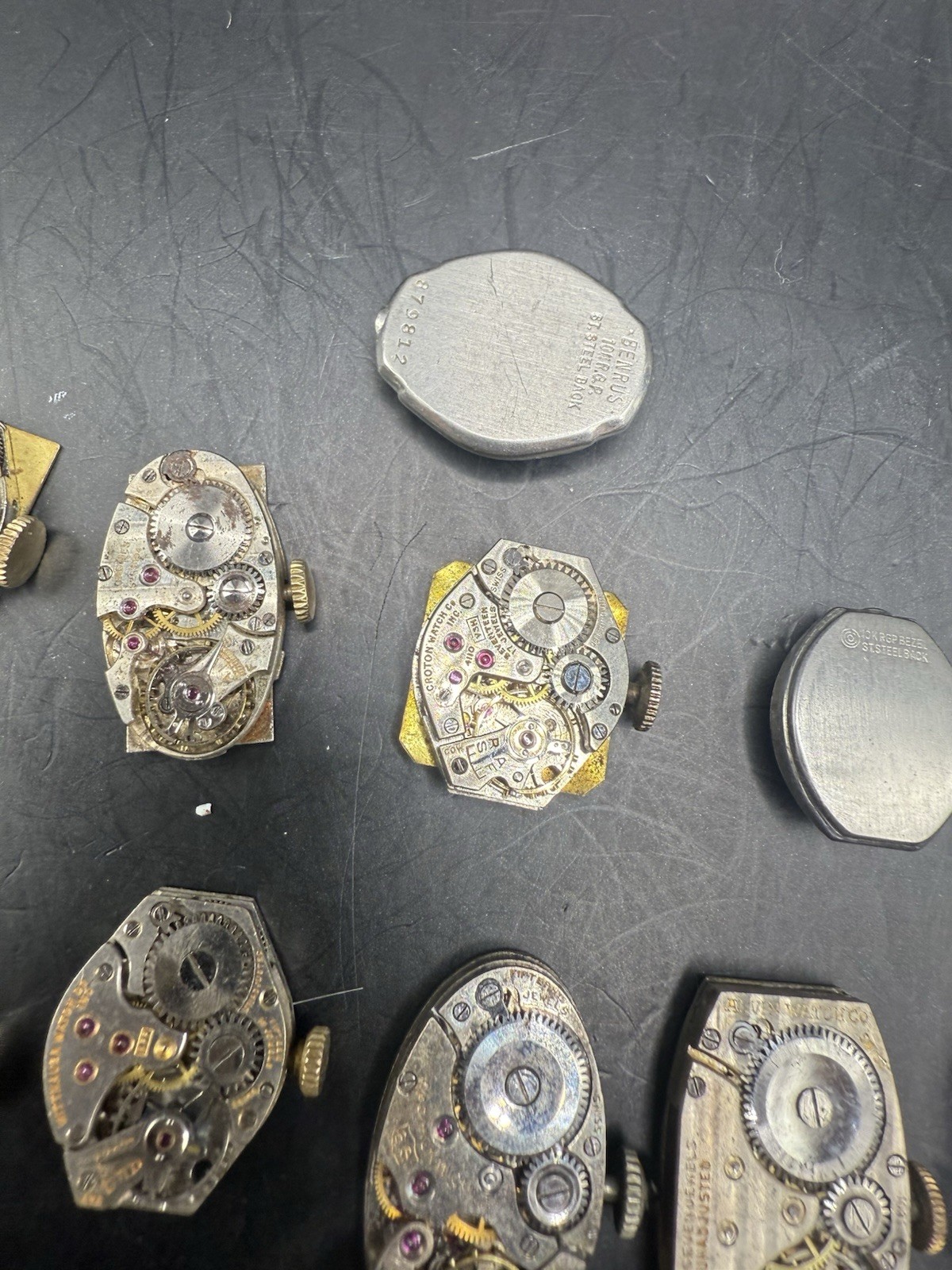 LOT of 16 Vintage Ladies Watch Movements & Dials Various Brands For Parts/Repair