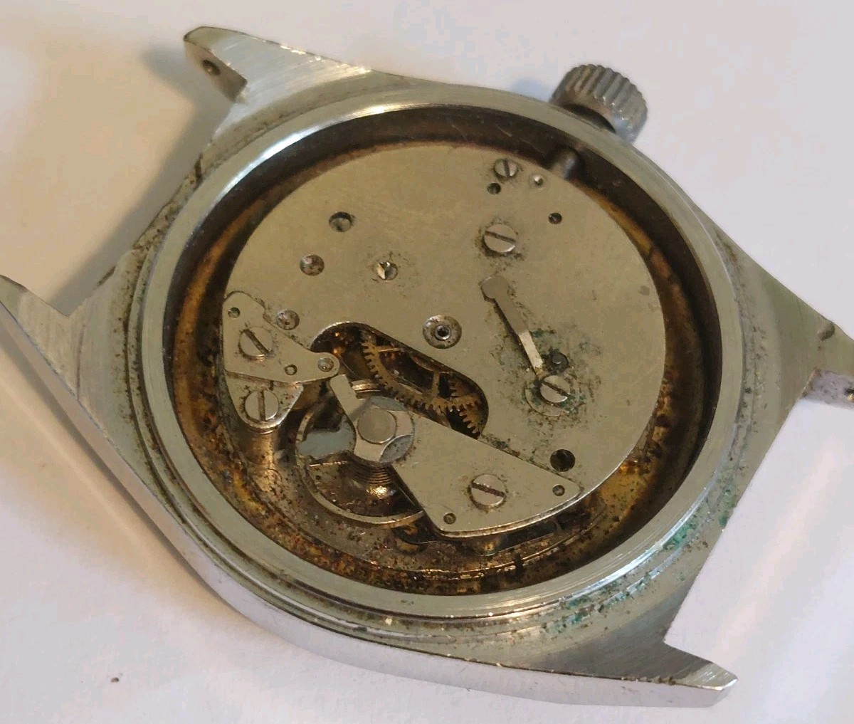 Vintage Ruhla Men’s Mechanical Watch Movement And Face (Balance Is Okay)