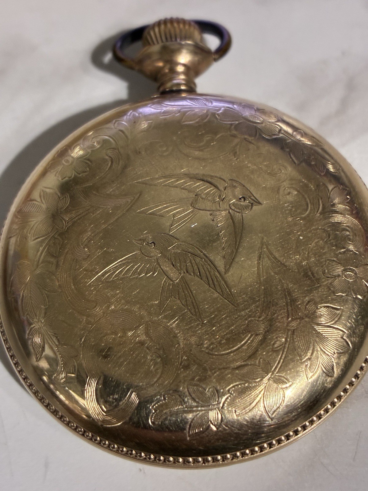 Gold Elects Swiss Pocket Watch 17 Jewels 5 Adjustments Fancy Gold Applied Dial