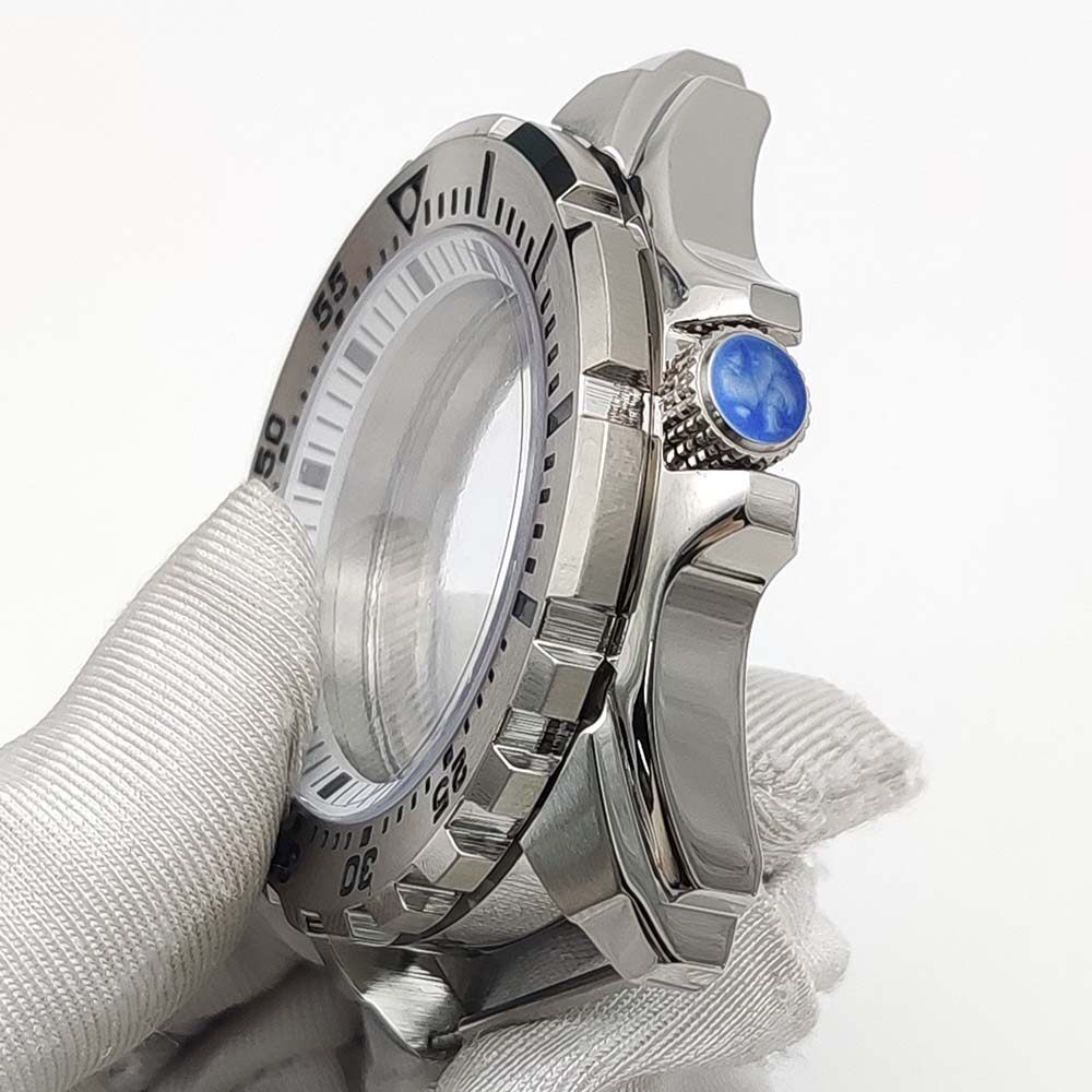 44mm Steel Watch Case Modify turtle Mod Sapphire Rotating For Seiko NH35A NH36