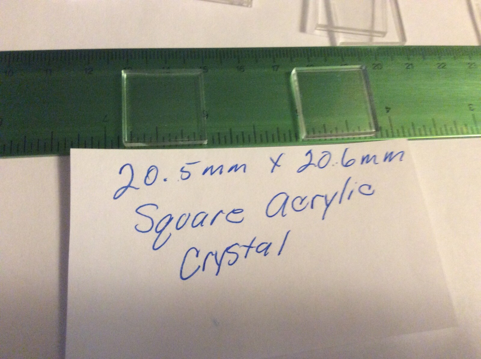 Benrus square acrylic crystal 20.5mm diameter 2.4mm thick