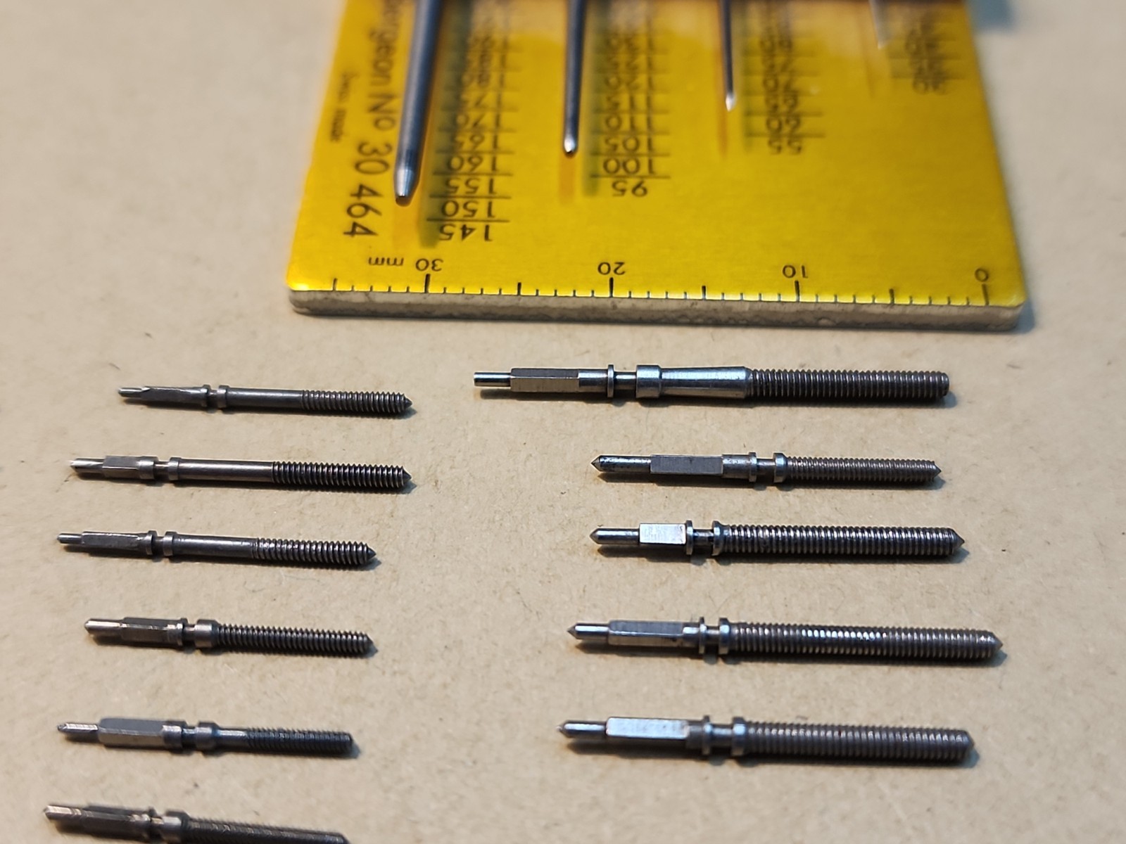 Lot Of 56 Mixed Wristwatch Winding/Setting Stems-Variety Of Types And Tap Sizes