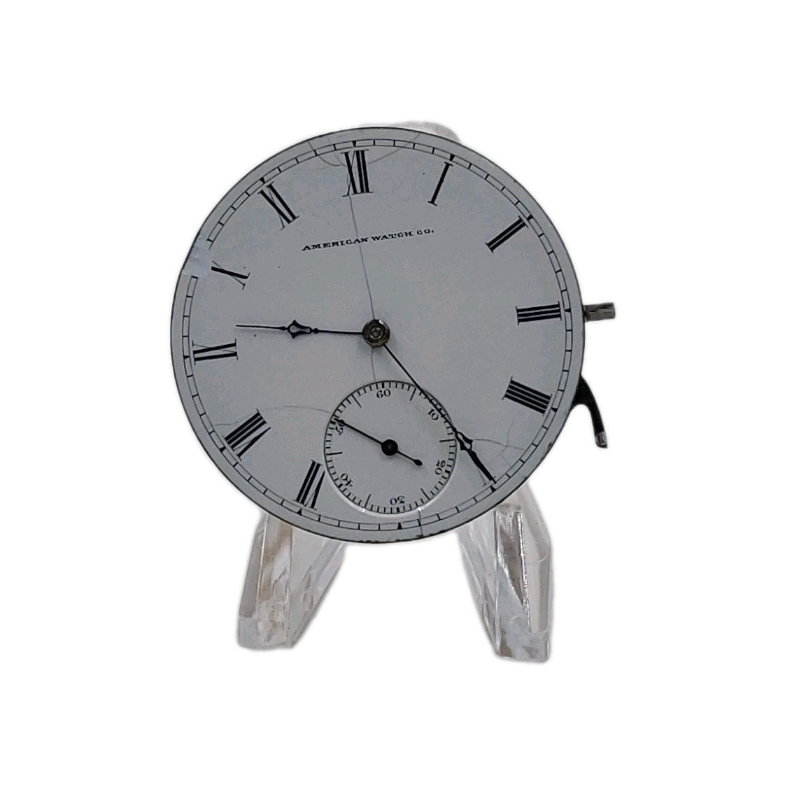 Waltham Riverside 8s Movement Sunk Enamel Dial Hands Pocket Watch Parts 1857