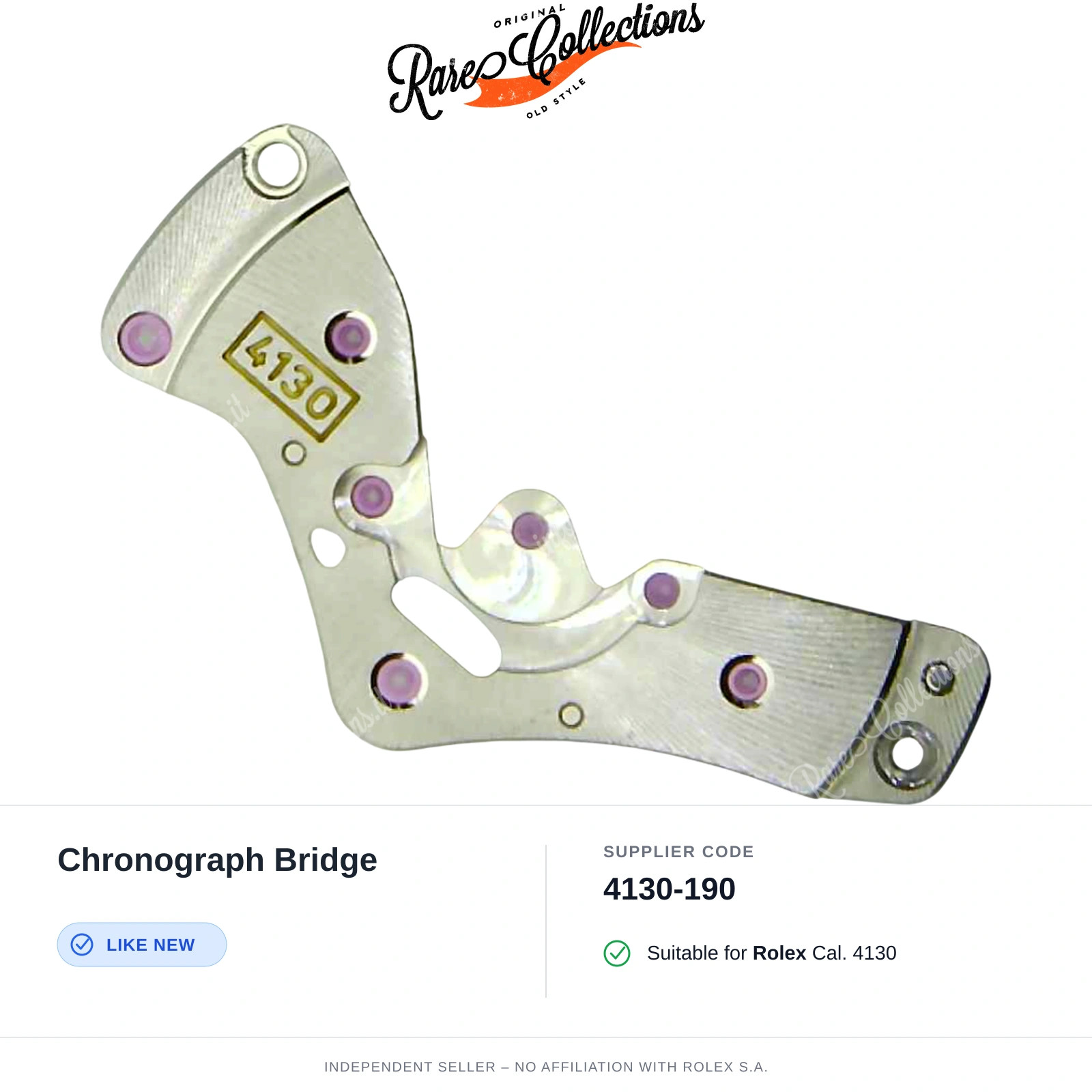 Chronograph Bridge for Rolex (cod. 4130-190) — Excellent Condition