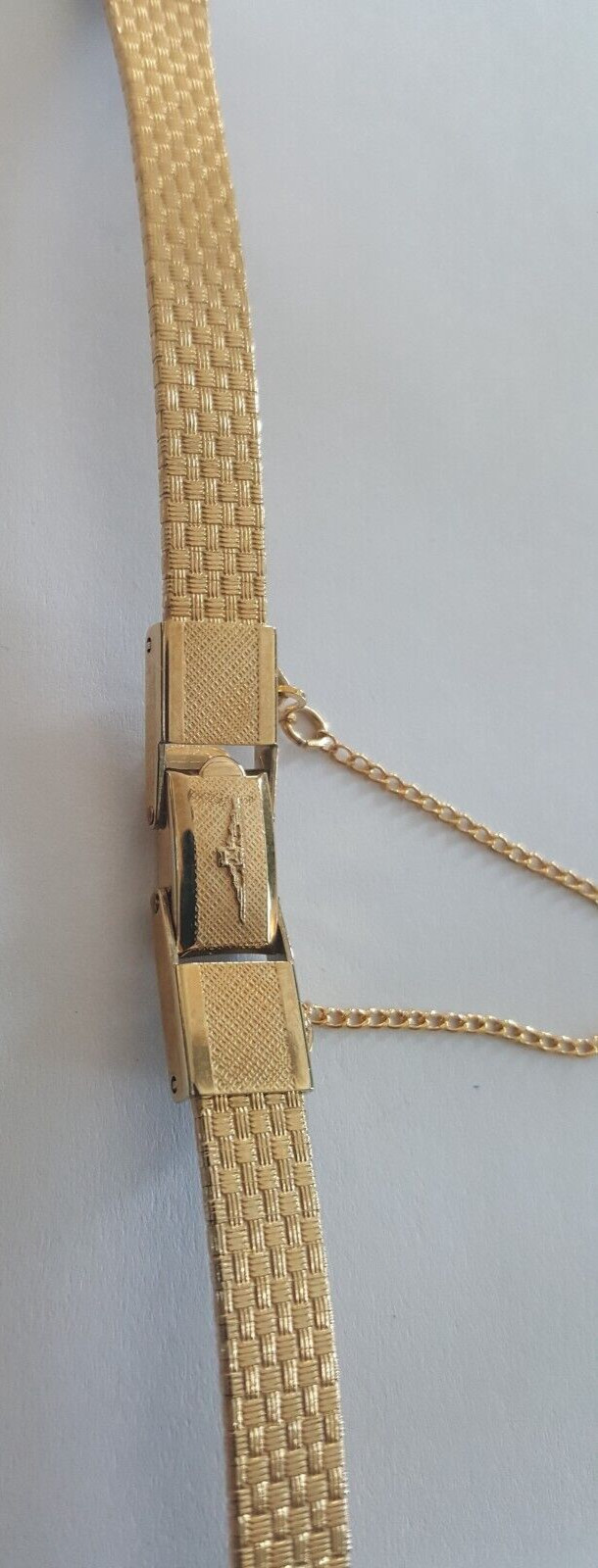 Longines Gold Plated Watch Bracelet With Safety Clasp Chain