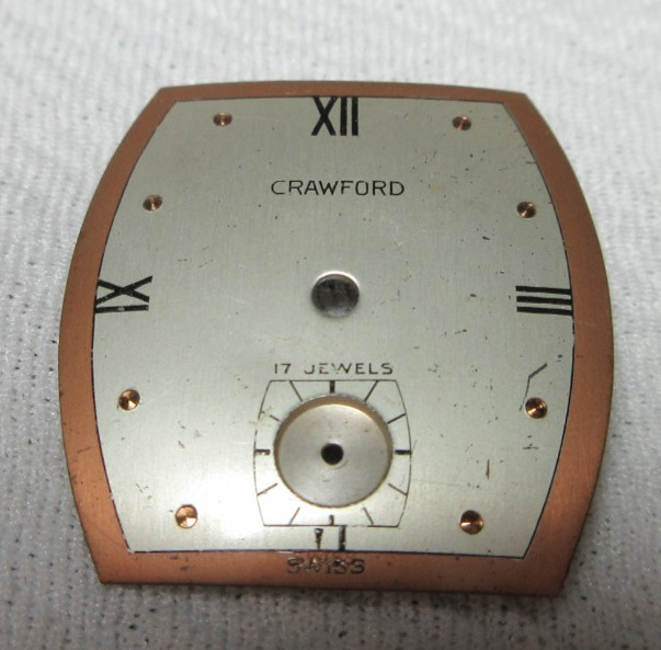 CRAWFORD MENS WRIST WATCH DIAL FACE WATCHMAKER REPACEMENT REPAIR PART#47