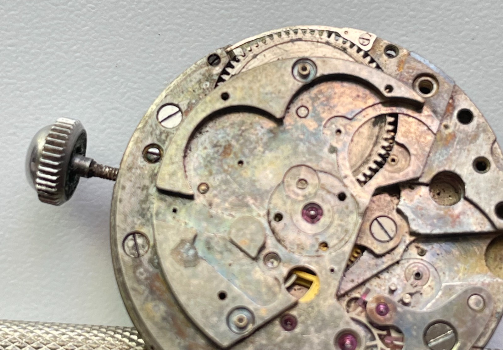 Vintage Calvert Military Style Watch Swiss 17 Jewels Movement Parts Only 26.1mm