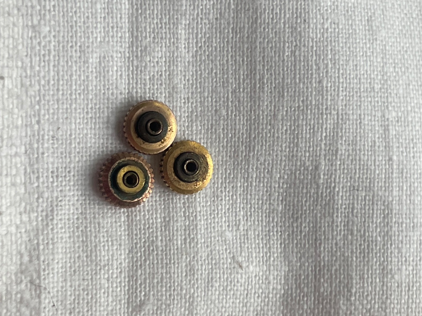Kit of 3 original yellow gold filled 5mm crowns for Bulova watch