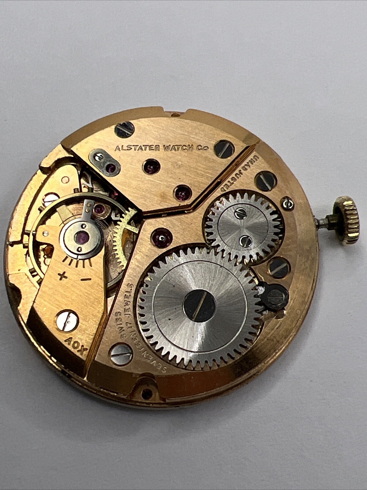 Wakmann Dial w/ Alstater Watch Co. Movement 17 Jewels – Sets & Runs