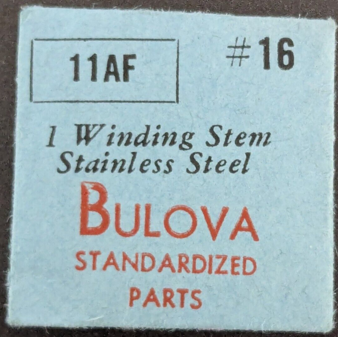 NOS NEW Genuine Bulova Cal. 11AF # 16 Stainless Steel Winding Stem Watch Part