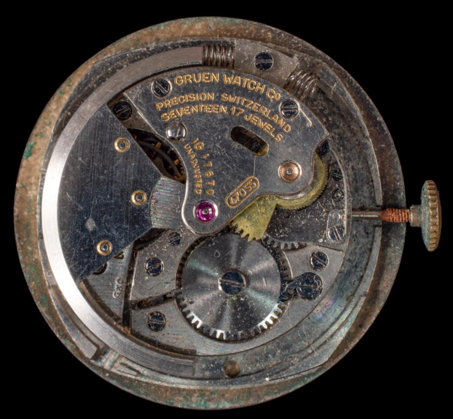 GRUEN 17 Jewels Precision Autowind Movement Silver Dial with Gold Markers