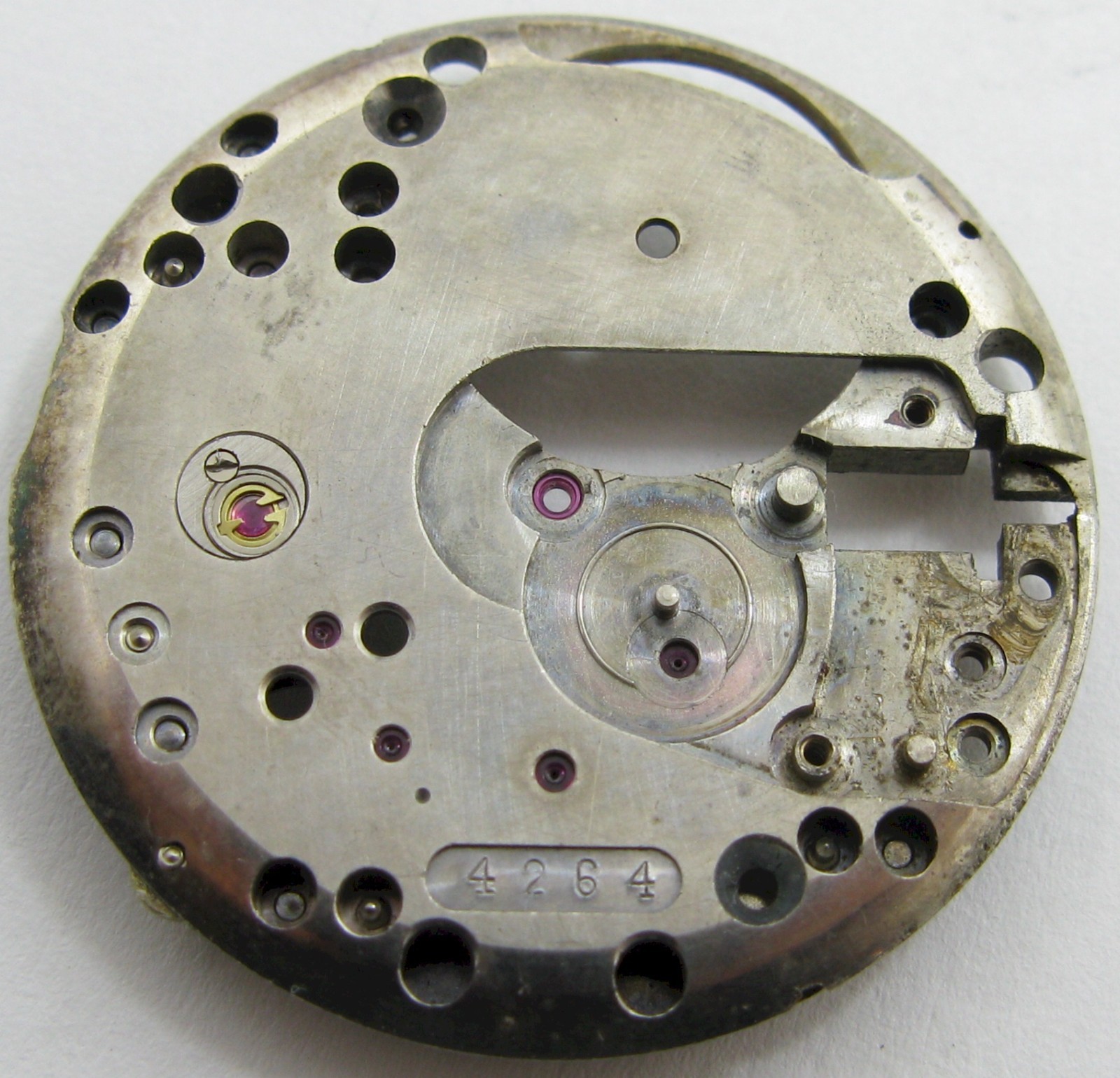 Movado 125 … manual winding movement part: main plate & bridges ALL EMPTY …