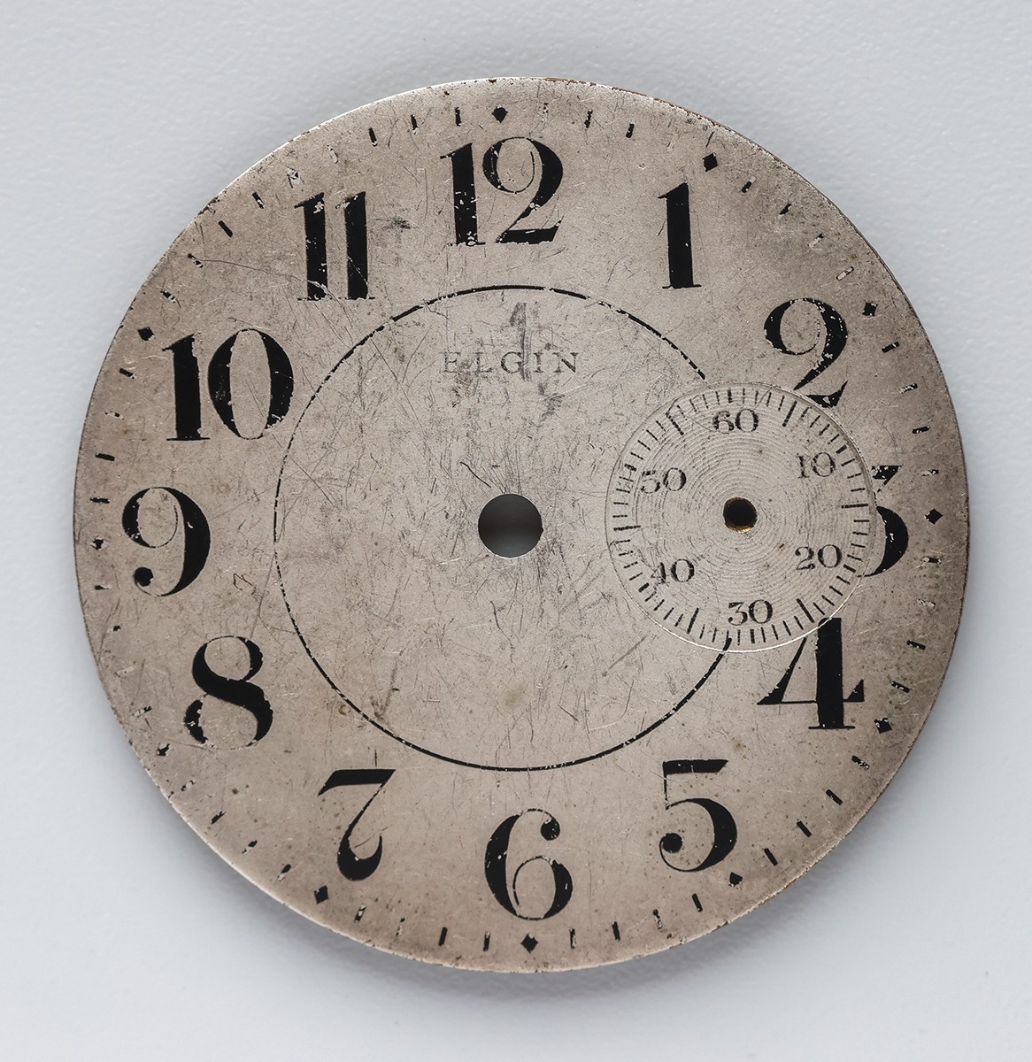 Elgin Pocket Watch Dial with Small Seconds 42.2mm Parts Repair Vintage Antique