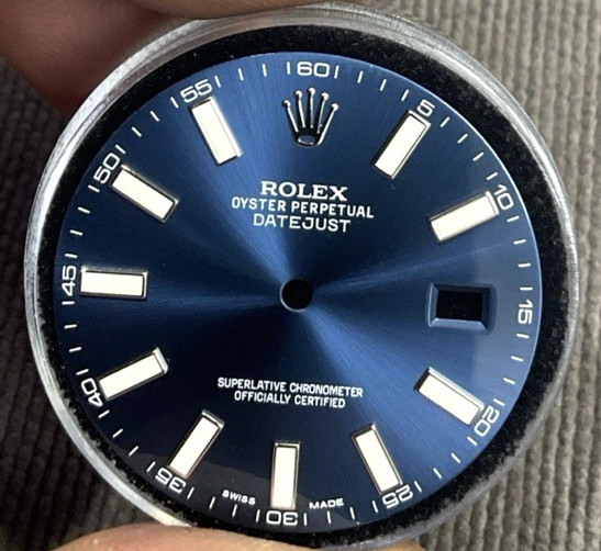 Authentic Rolex Date Just II Blue Stick Dial Date Window 41mm 116334-116300