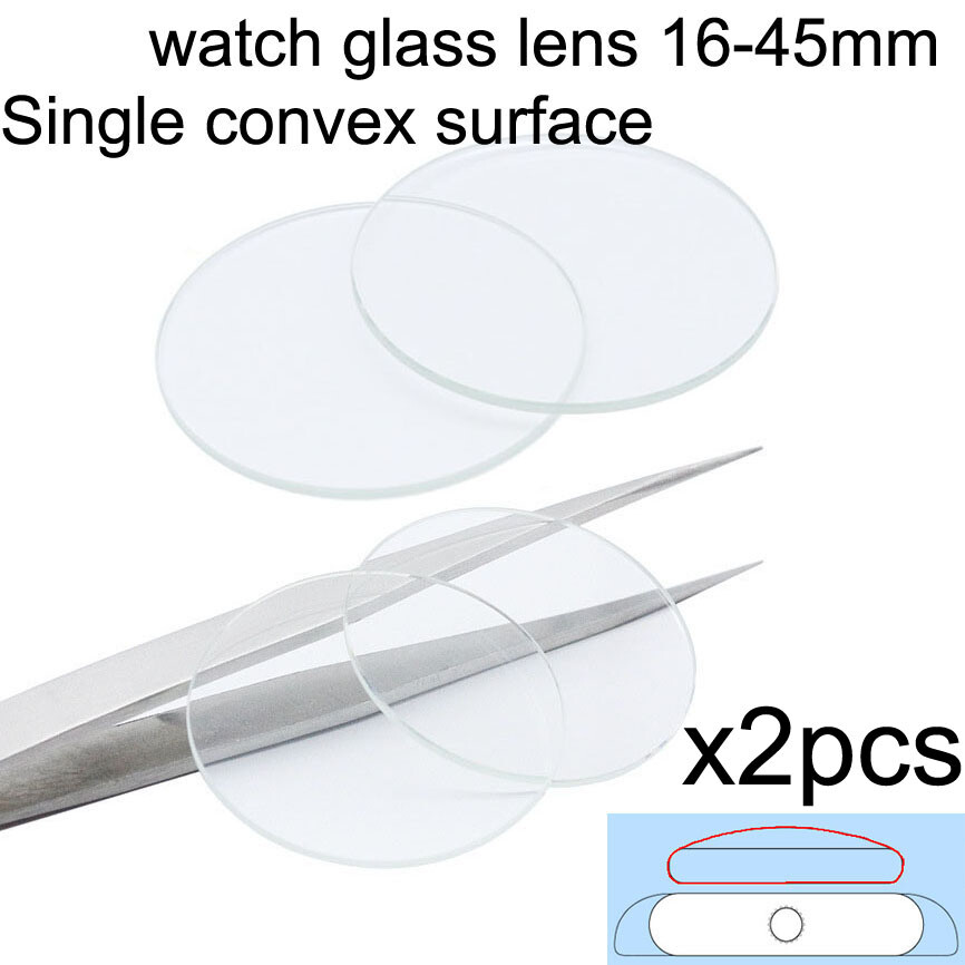 2X Quality Watch Glass Single Convex Mineral Crystal Face Round Lens Ø 16mm-45mm