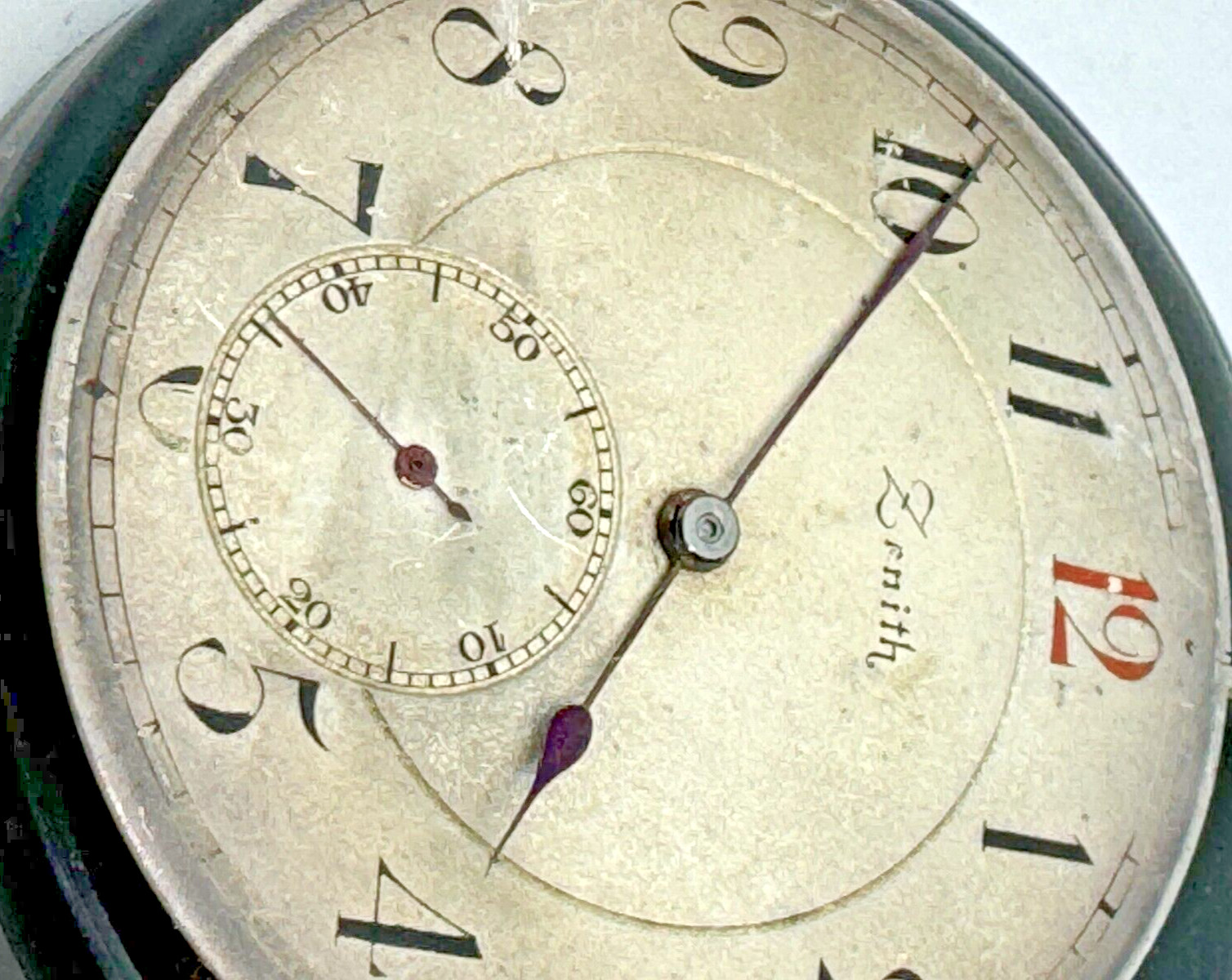 Vintage 38mm Pocket Zenith Tree Dial Complete Movement, Crown, Balls