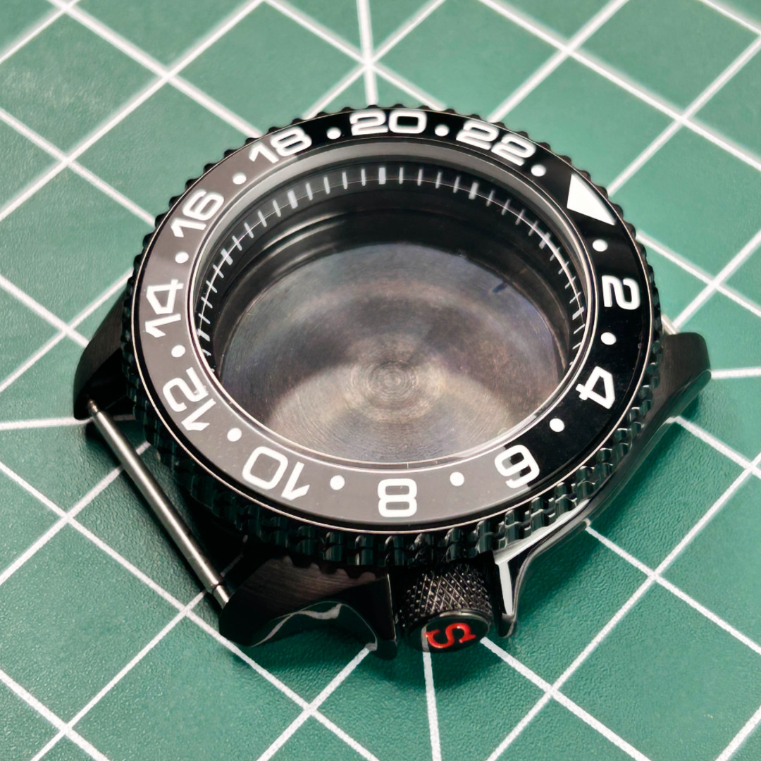 42MM Black Bruce Grey Watch Case for NH35/NH36/4R Movement Stainless Steel 5ATM