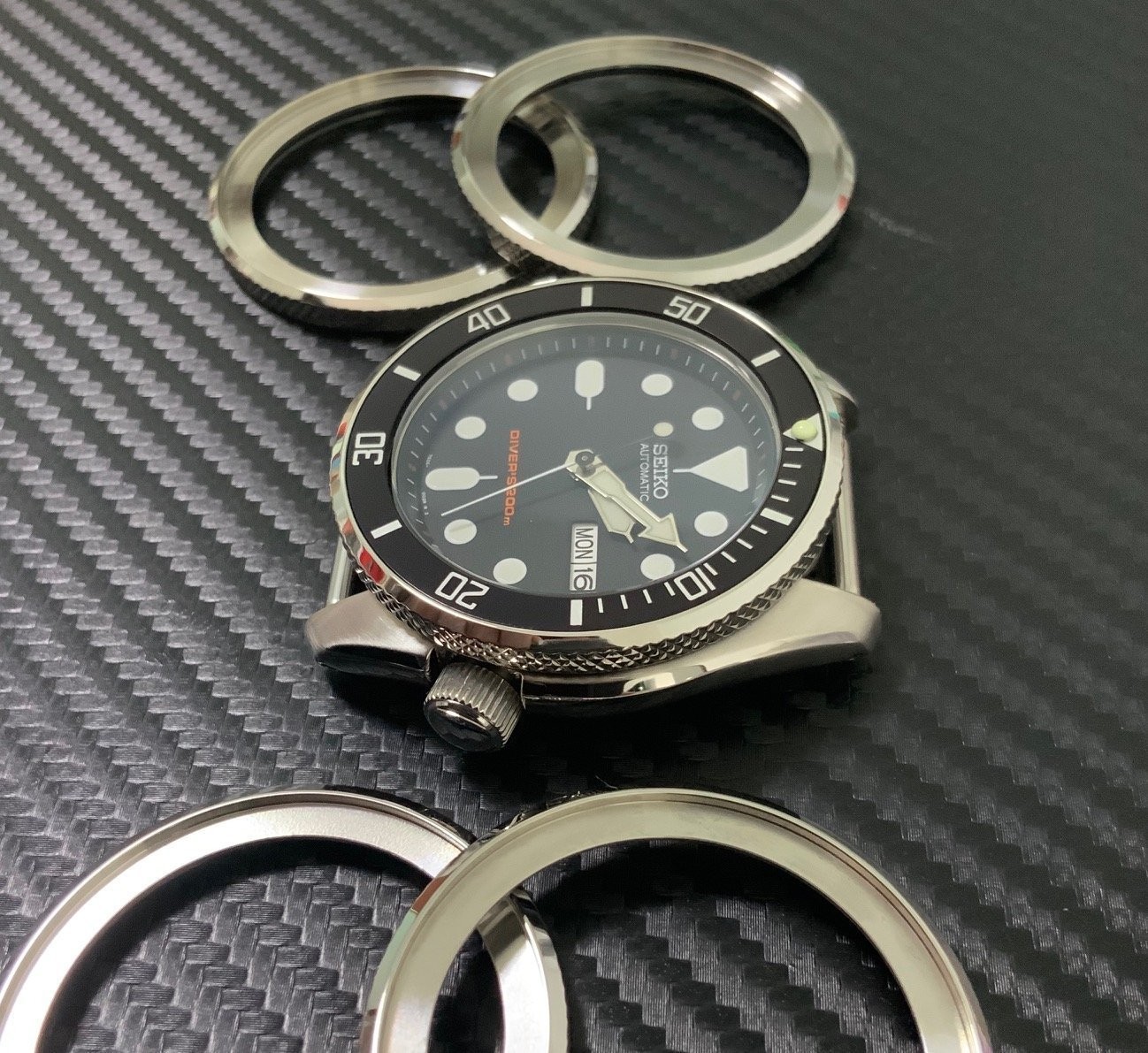 SKX007/SRPD Knurled Bezel – CT238 Polished