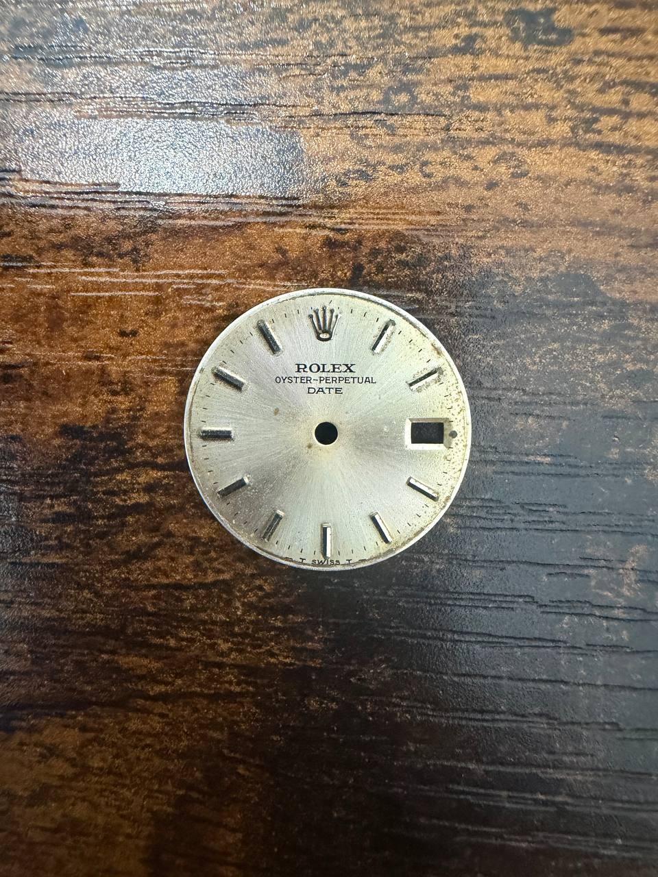ROLEX LADIES OYSTER PERPETUAL DATE 6517 6516 6519 SILVER STICK DIAL USED COND