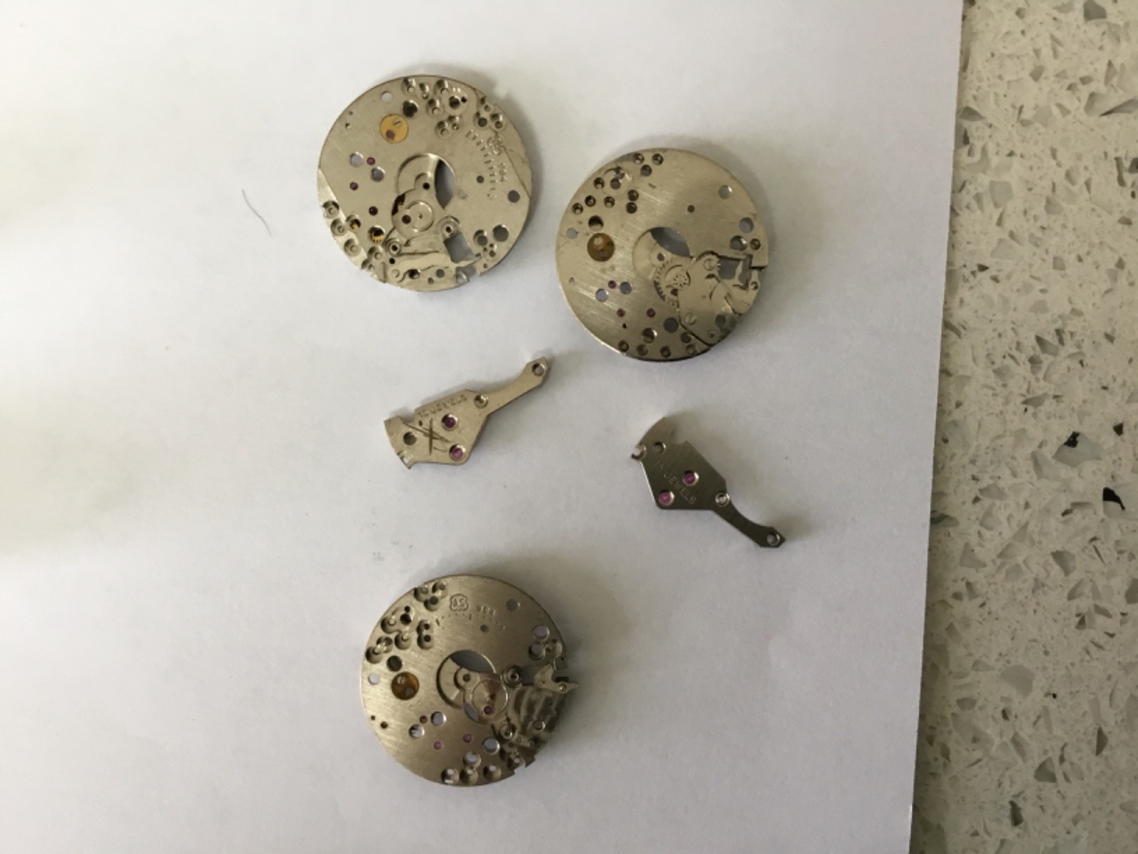 NOS AS 984 watch movements x3 plus other used parts