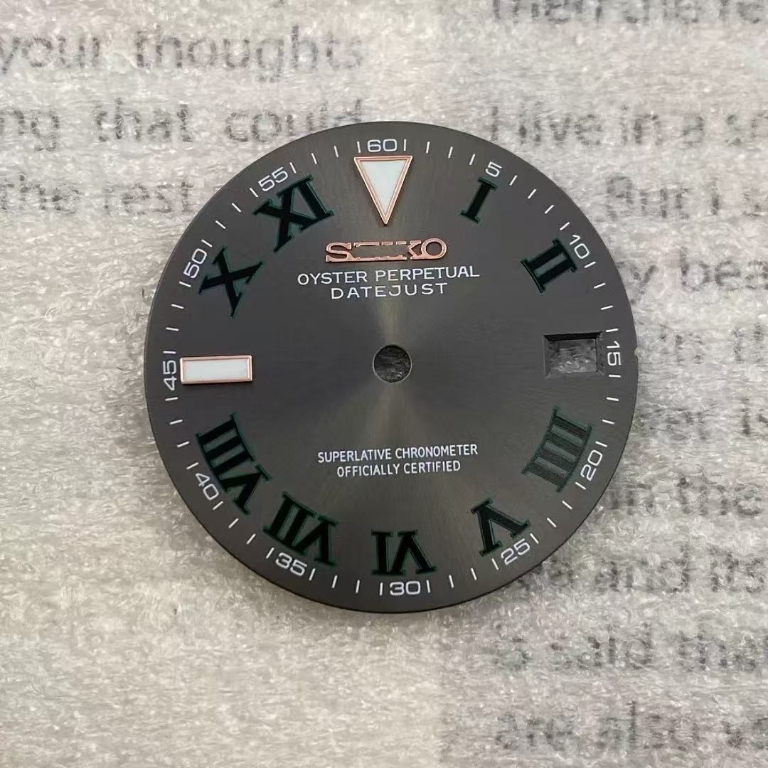 28.5mm Green Ice Blue Luminous Watch Dial For NH35/NH36 Movement