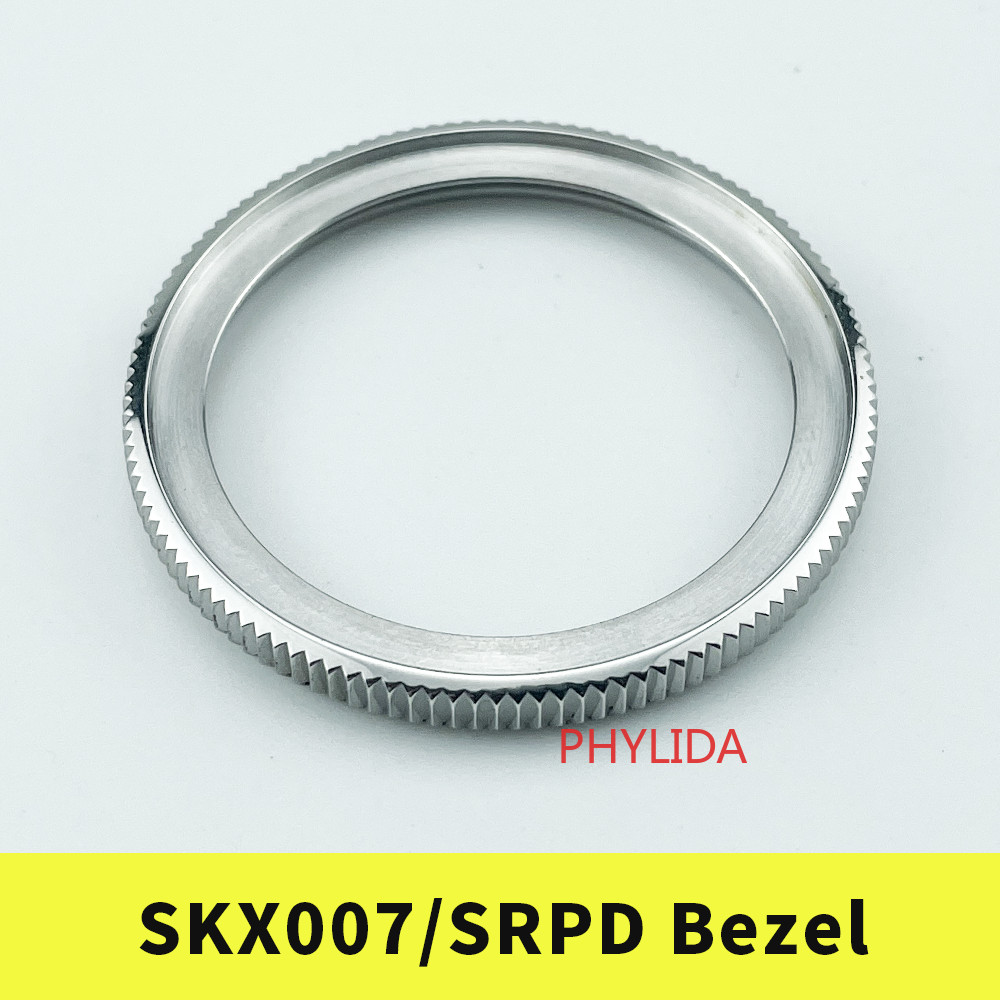 NEW Silver Polished Finish 316L Stainless Steel Coin Edge Bezel Fit SKX007 SRPD