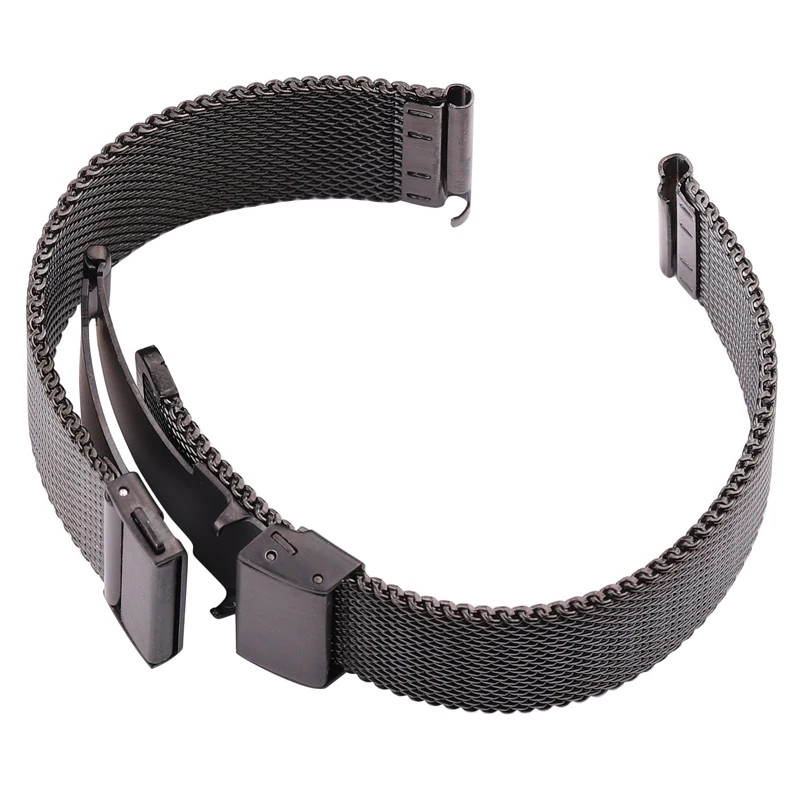 Stainless Steel Milanese Loop Watchband Silver Black for Galaxy Watch 4/3 16-22m