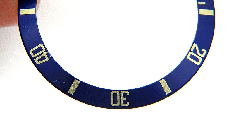 Genuine Rolex Submariner 16803 16613 16808 16618 Blue & Yellow Gold Bezel Insert