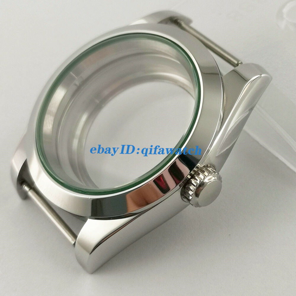 36mm sapphire glass silver steel case polished bezel fits NH35 NH36 movement