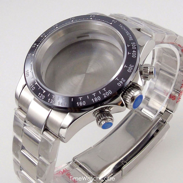 39mm VK63 Watch Case for DAYTONA Men Watch VK64 Movement Sapphire Chronograph