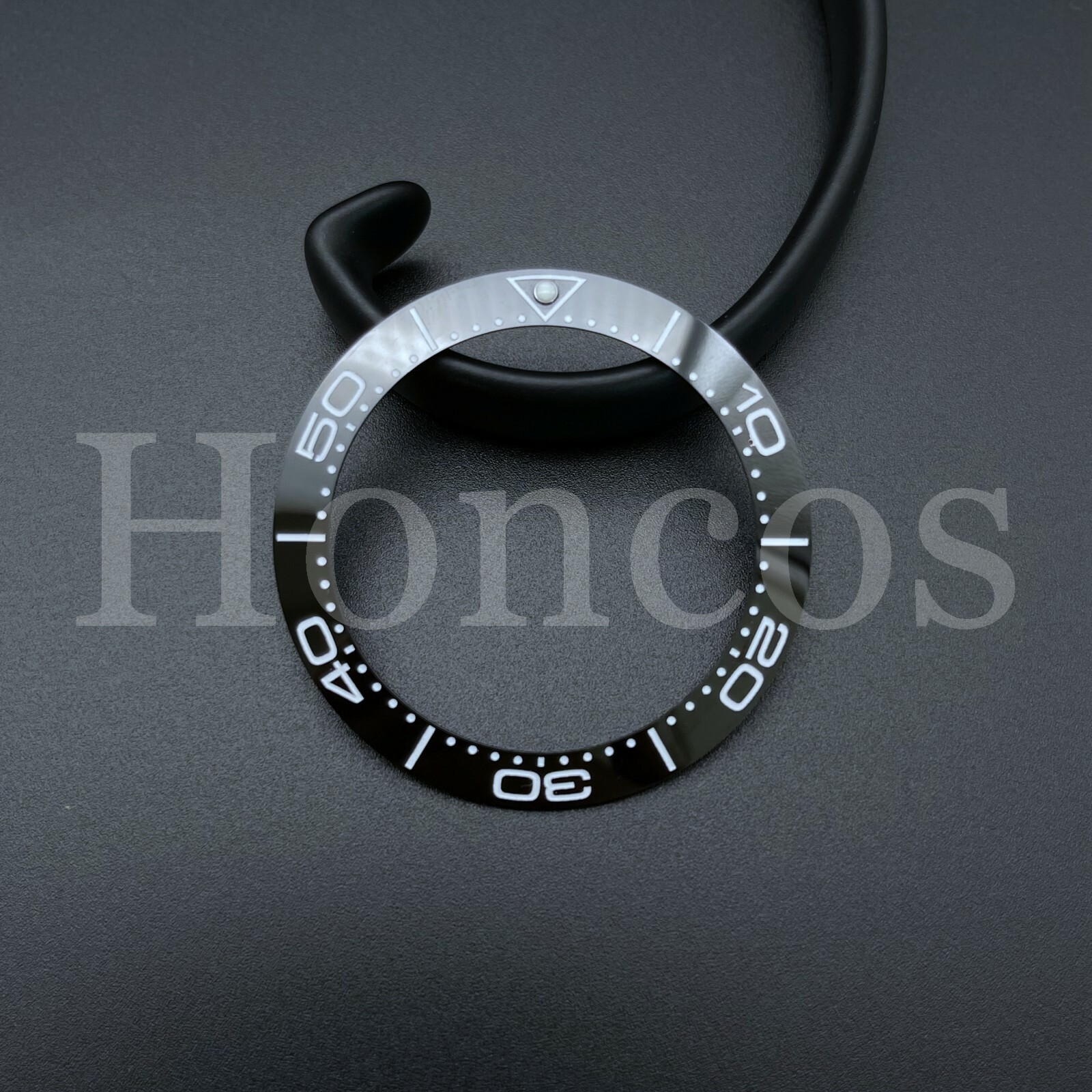 BLACK WHITE CERAMIC BEZEL INSERT FITS FOR OMEGA 41MM SEAMASTER PLANET 007 NUMBER