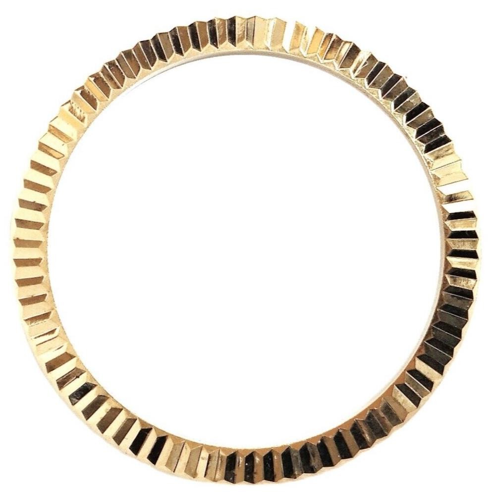 FLUTED WATCH BEZEL 39.5 MM FITS TO ROLEX DATEJUST, COLOR GOLD