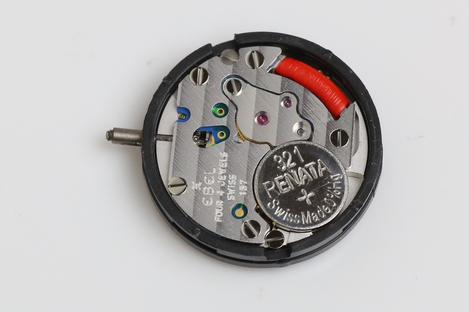 Ebel/Cartier Cal. 157 Quartz Watch Movement, Blue Dial & Hands, Working