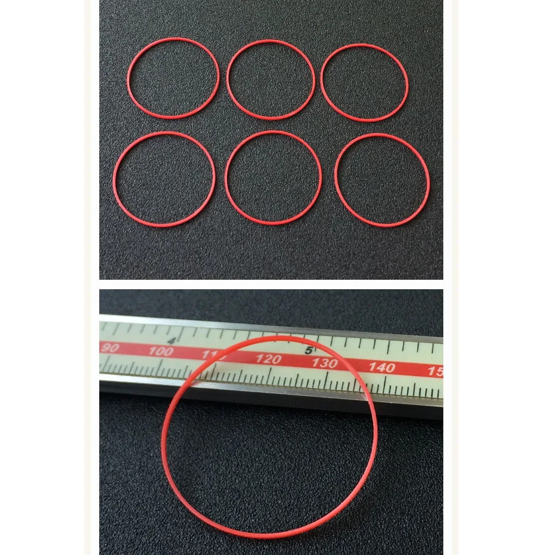 Red 0.6 0.9mm Gasket Watch Back Cover Water-proof I-Ring 16-42mm Rear Case Rings