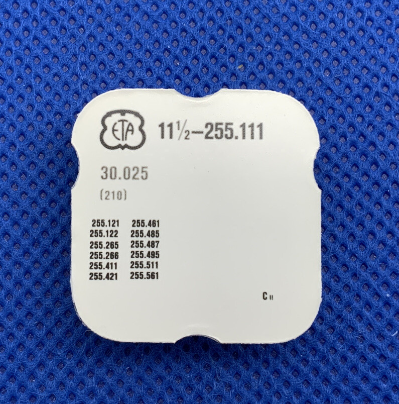 ETA 255.111 210/1607 Third Wheel. Factory Sealed. New Old Stock. 04-210 L