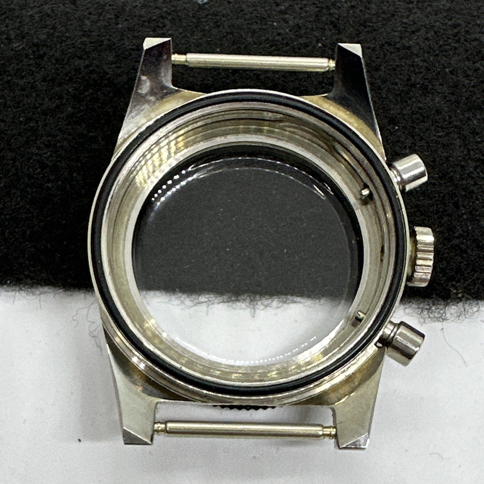 Vintage Swiss Wakmann Steel Mens Diver Chronograph 20ATM Watch Case – New