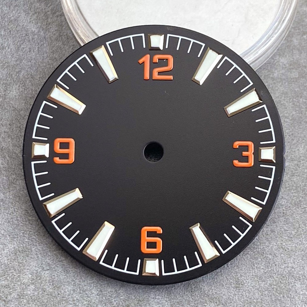 29mm Black Grey Orange Watch Dial fit NH35 NH36 Miyota8215 ETA 2824 PT5000 SW200