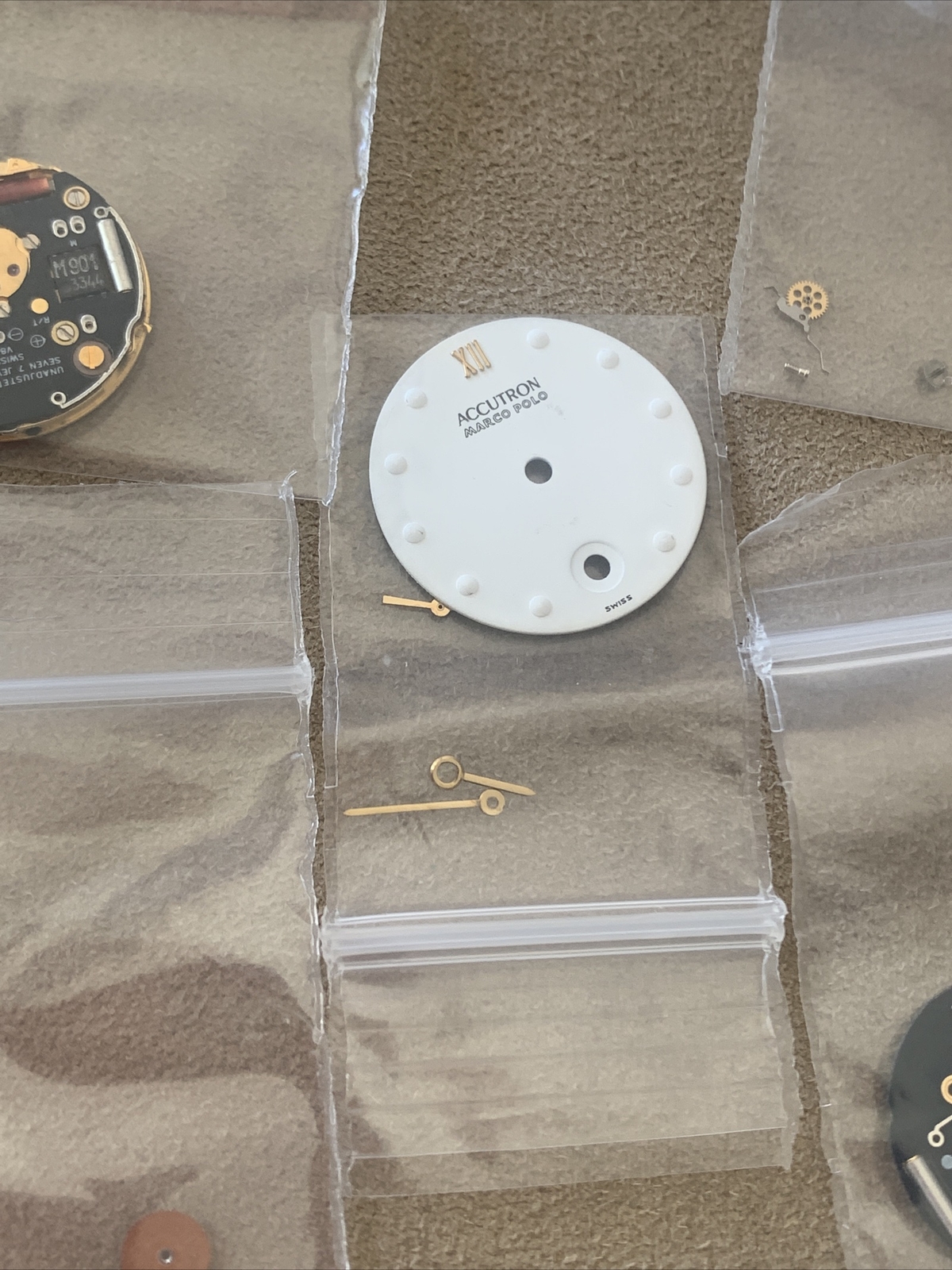 BUNDLE LOT ETA 256.0001 Movement Parts Accutron Marco Polo Dial SWISS Authentic