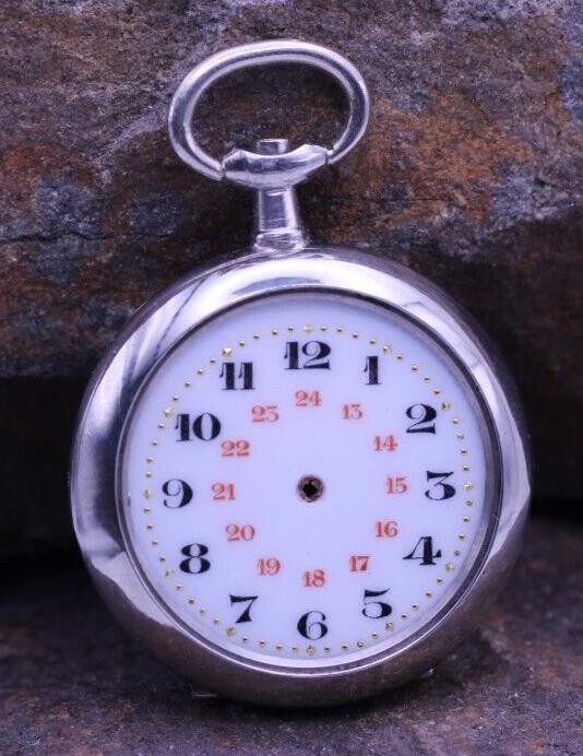 ARGENTAN LADIES SWISS POCKET WATCH CASE & DIAL 30mm DIAMETER NOS (EQ)