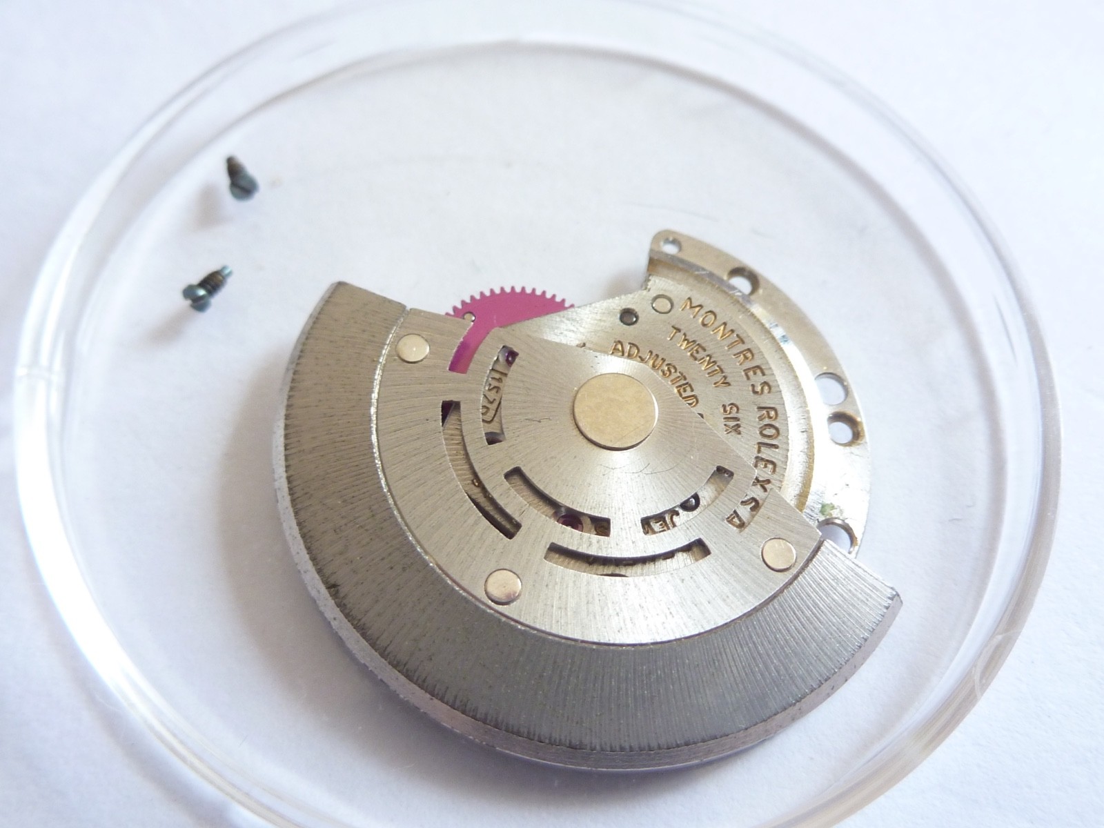 GENUINE Authentic Rolex Rotor + bridge 1570 perfect condition completely screw