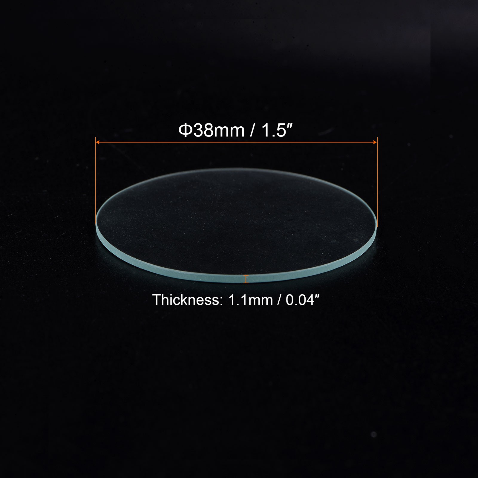 3pcs Watch Glass Crystal Lens, 38mm Dia. 1.1mm Thick Double Dome Watch Glass